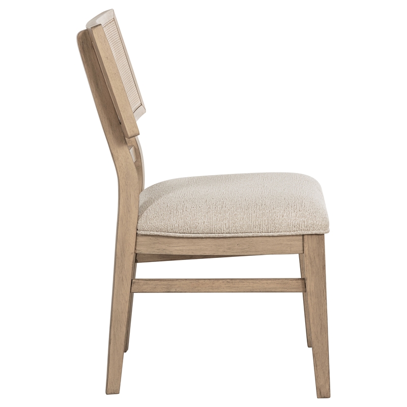 Kailani Rattan Cane Dining Side Chair Beige Oak