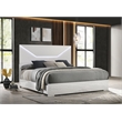 Ives Queen Panel Bed LED Headboard White High Gloss