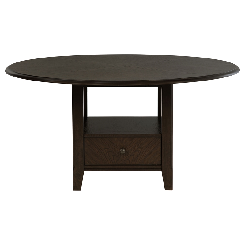 twyla 5-piece 60-inch round wood dining table set dark cocoa