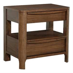 Maderia 2-drawer Nightstand Bedside Table Walnut