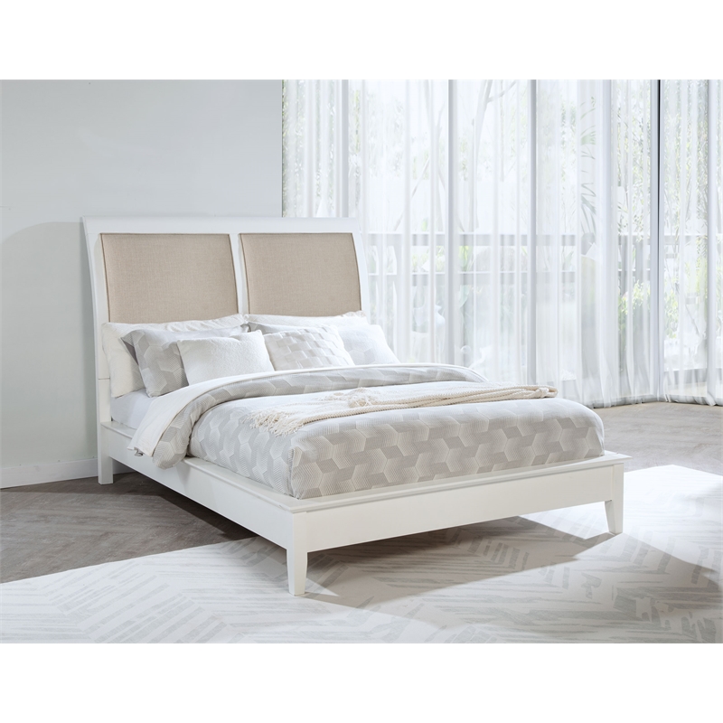 Bexhill 56-inch Upholstered California King Panel Bed White
