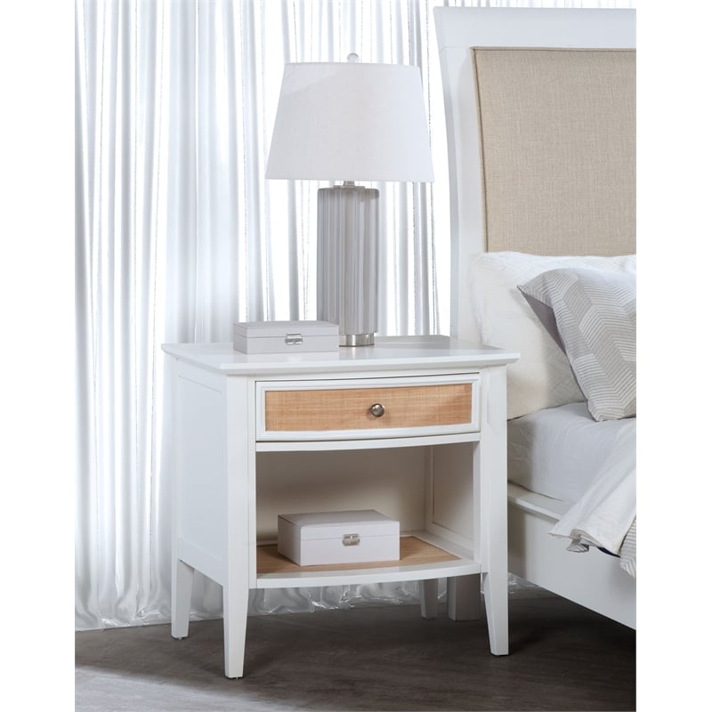 Bexhill 1-drawer Nightstand Bedside Table White