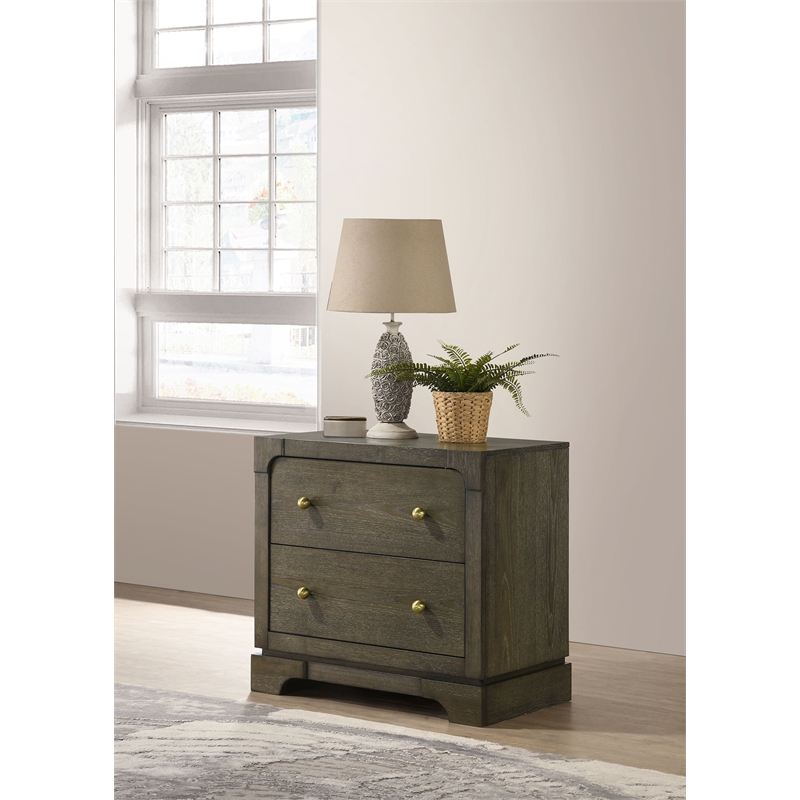 Gran Park 2-drawer Nightstand Bedside Table Dark Cocoa