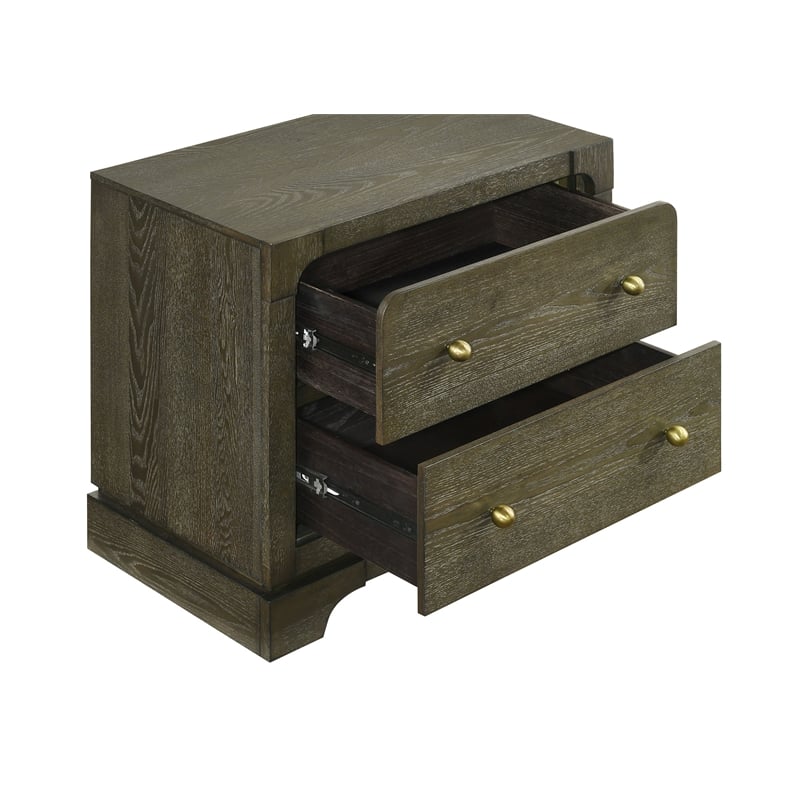 Gran Park 2-drawer Nightstand Bedside Table Dark Cocoa