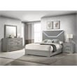 Ives 4-piece Eastern King Bedroom Set Grey High Gloss