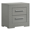 Ives 2-drawer Nightstand Bedside Table Grey High Gloss