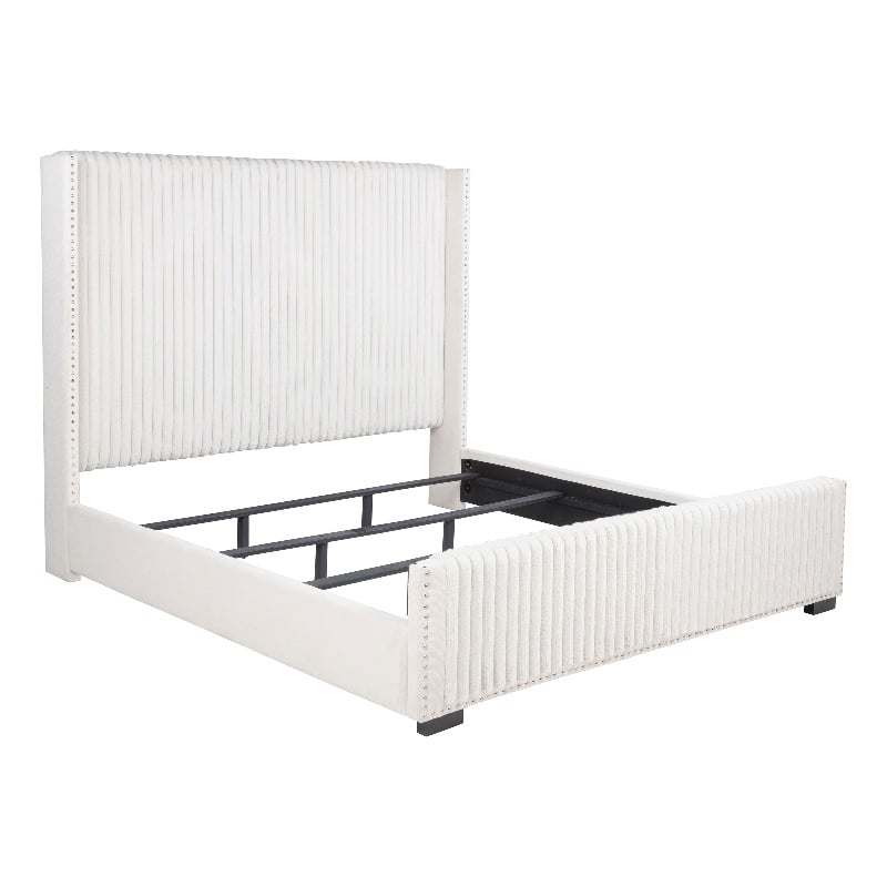 Natasha 65-inch Upholstered California King Bed Cream