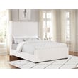 Natasha 65-inch Upholstered Queen Wingback Bed Cream