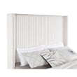 Natasha 65-inch Upholstered Queen Wingback Bed Cream