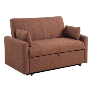 Portland Boucle Upholstered Sleeper Sofa Bed Copper