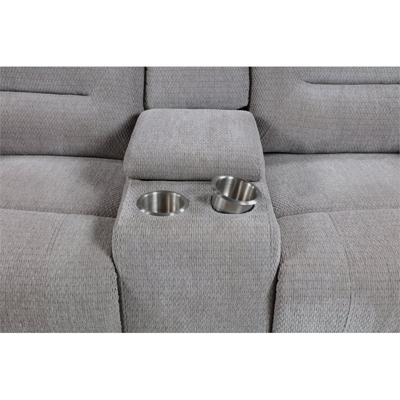 Gilson 2-piece Chenille Upholstered Reclining Sofa Set Grey