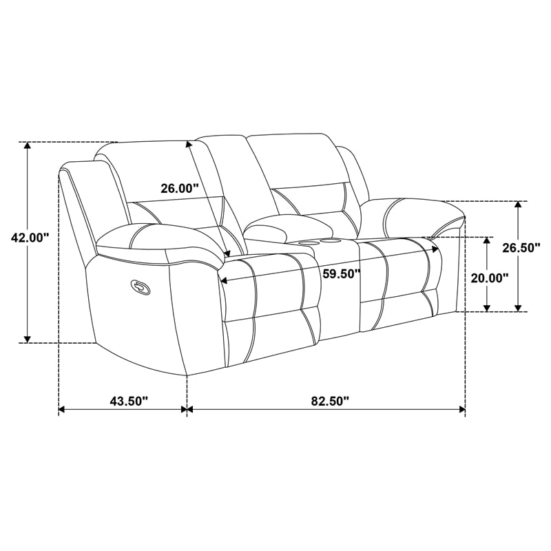 Gilson Chenille Upholstered Reclining Loveseat Grey