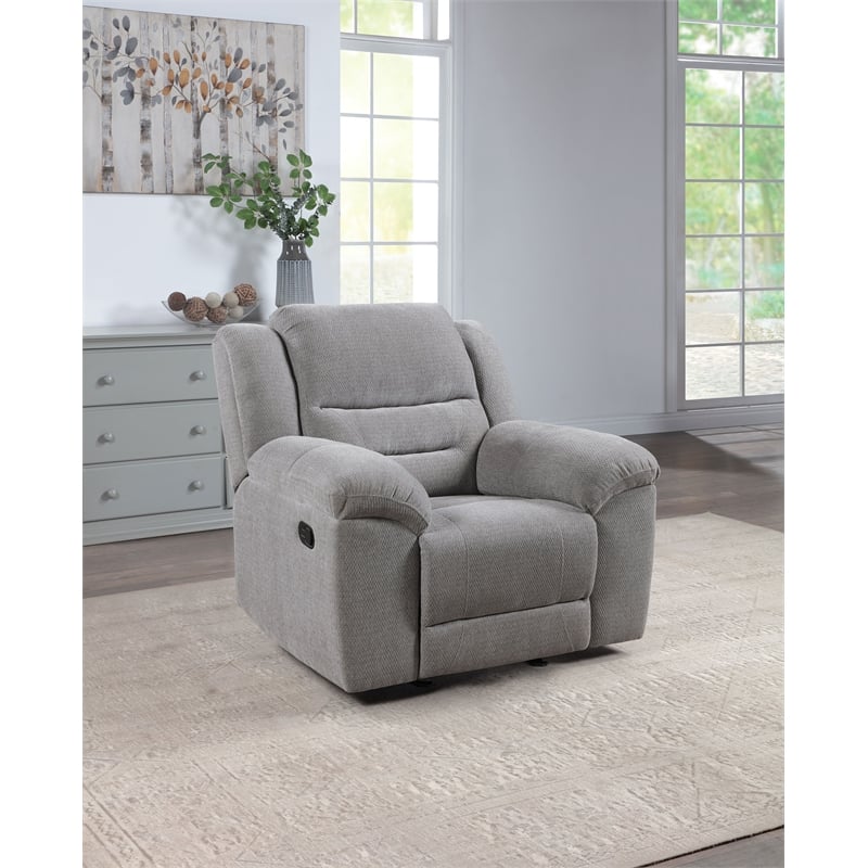 Gilson Chenille Upholstered Glider Recliner Chair Grey