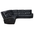 Hewitt Leather Dual Power Reclining Sectional Sofa Black
