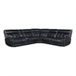 Hewitt Leather Dual Power Reclining Sectional Sofa Black