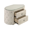 Sonya 2-drawer Upholstered Nightstand Bedside Table Ivory