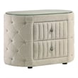 Sonya 2-drawer Upholstered Nightstand Bedside Table Ivory