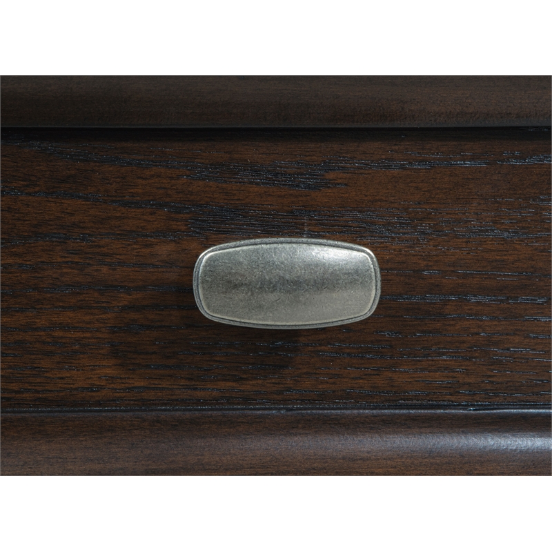 Andover 6-drawer Tempered Glass Door Chest Dark Oak