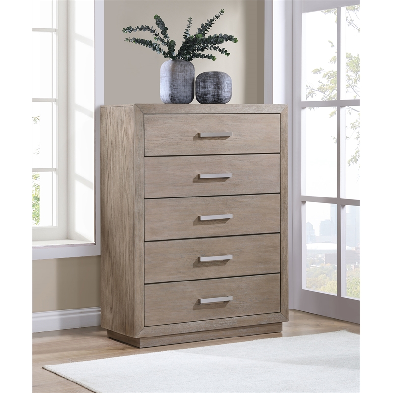 Kenora 5-drawer Bedroom Chest Barley Brown