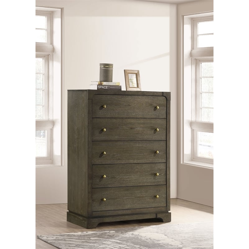 Gran Park 5-drawer Bedroom Chest of Drawers Dark Cocoa