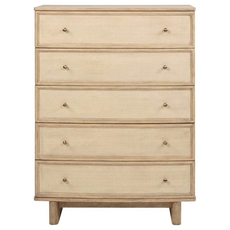 Kailani 5-drawer Bedroom Chest of Drawers Beige Oak