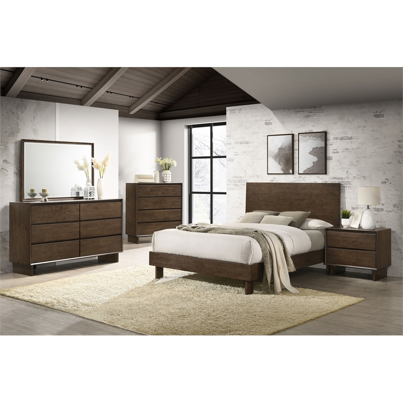 Glenwood 6-drawer Dresser Cabinet Warm Brown