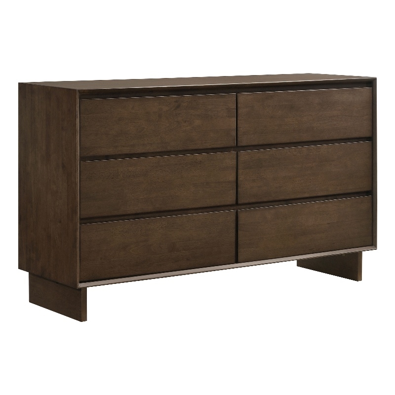Glenwood 6-drawer Dresser Cabinet Warm Brown