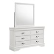 Louis Philippe 6-drawer Dresser and Mirror White