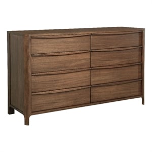 coaster maderia 8-drawer rectangular mid-century wood dresser in walnut