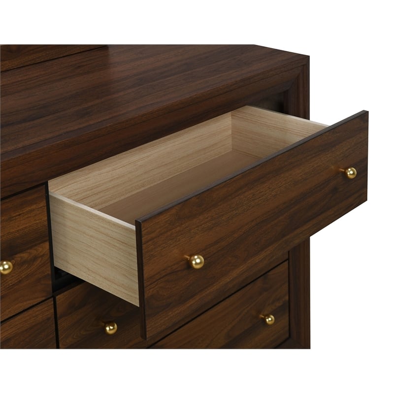 Welsley 6-drawer Dresser Cabinet Walnut