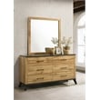 Kaywood 6-drawer Dresser and Mirror Natural Pine