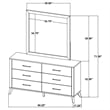Kaywood 6-drawer Dresser and Mirror Natural Pine