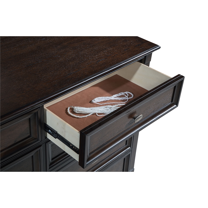 Andover 8-drawer Dresser Cabinet Dark Oak