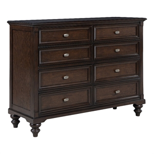 coaster andover 8-drawer rectangular traditional wood dresser in dark oak