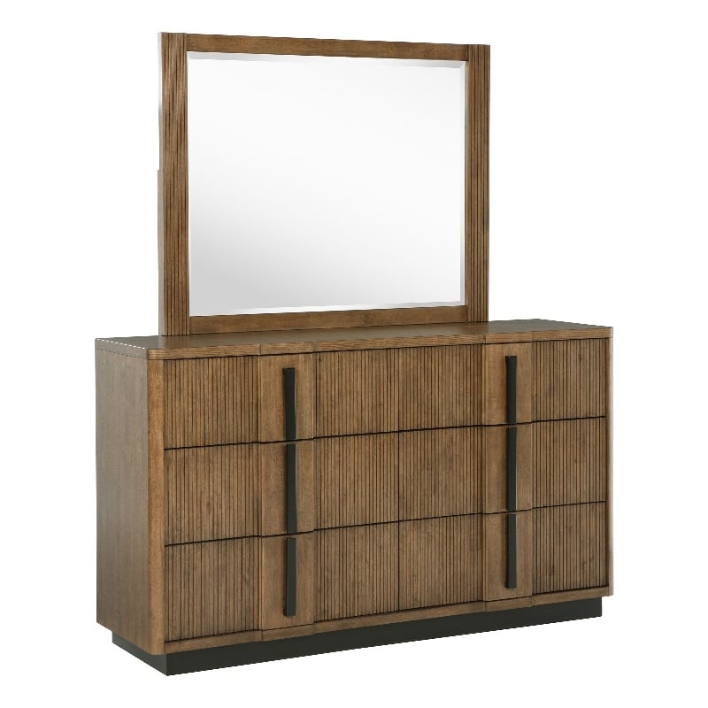 Terrace 6-drawer Dresser and Mirror Ash Brown