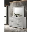 Ives 6-drawer Dresser and Mirror White High Gloss