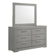 Ives 6-drawer Dresser and Mirror Grey High Gloss