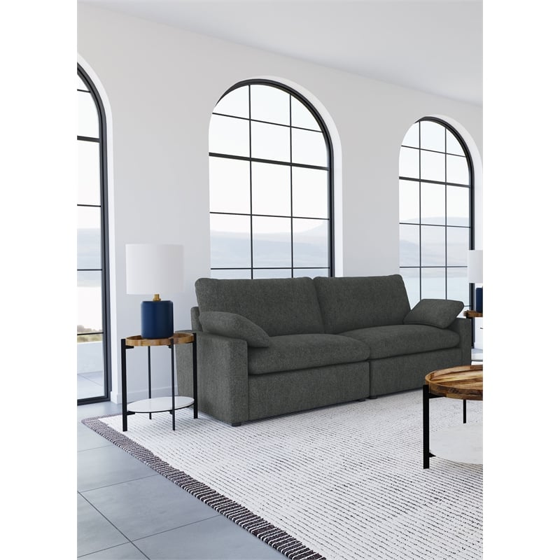 Collins Modular Power Loveseat Dark Grey