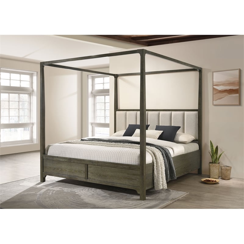 Gran Park Eastern King Canopy Bed Dark Cocoa