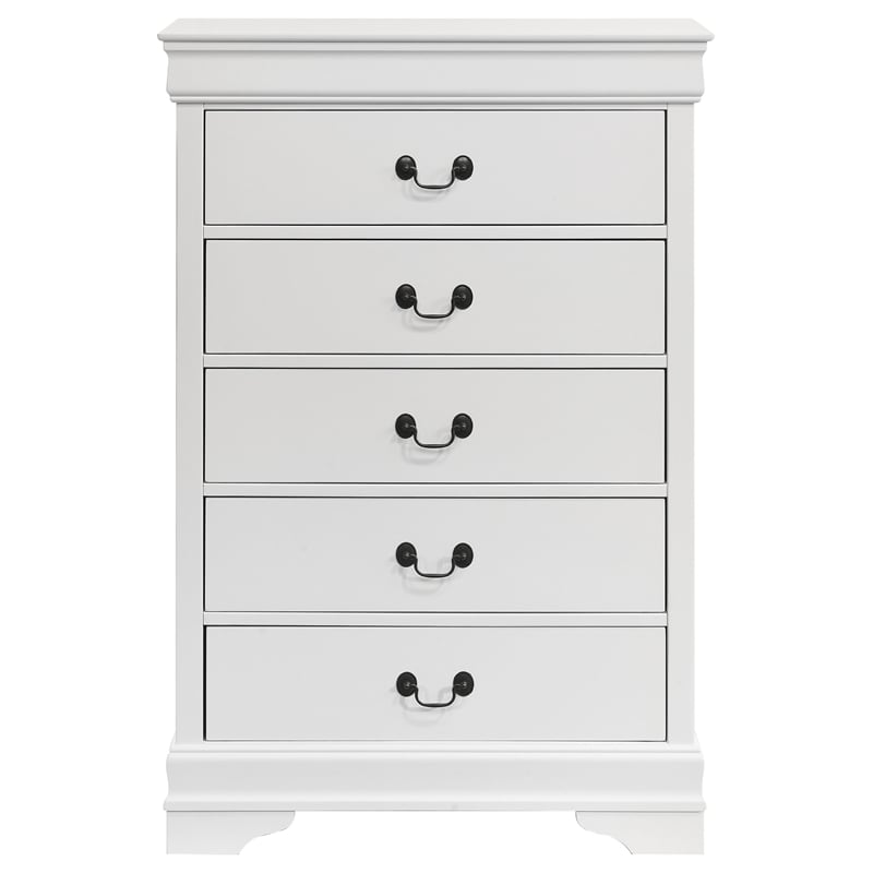 Louis Philippe 5-drawer Bedroom Chest White