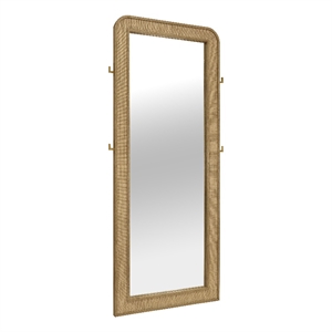 Arini Cane Weave Full Length Standing Floor Mirror Sand Wash