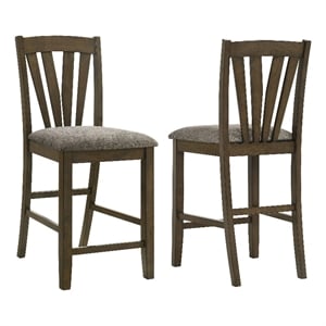 coaster canfield fabric counter height dining side chair in brown