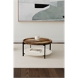 Adhvik Round Wood Top Marble Shelf Coffee Table Natural