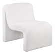 Drayton Upholstered Curved Armless Accent Chair Ivory