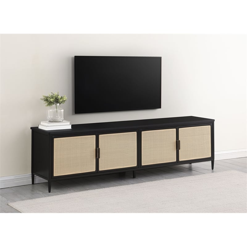 Amherst 4-door 78-inch Metal TV Stand Media Console Black
