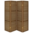 Browning 4-panel Bamboo Room Divider Folding Screen Walnut