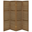 Browning 4-panel Bamboo Room Divider Folding Screen Walnut