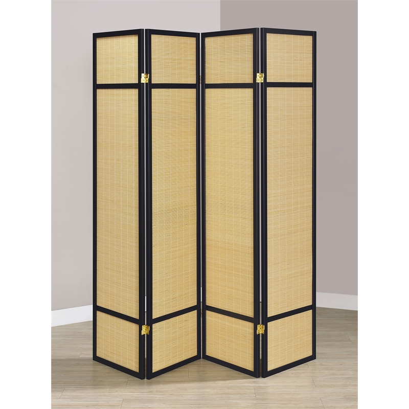 Pearce 4-panel Bamboo Room Divider Folding Screen Natural