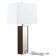 Elena 30-inch Square Tapered Mirrored Table Lamp Brown