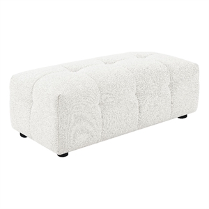 Everly Boucle Upholstered Rectangular Ottoman Off White